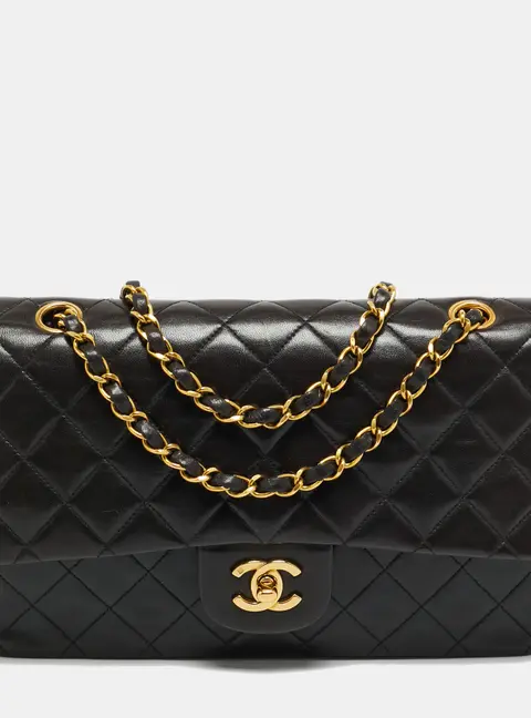 Chanel Classic Double Flap Medium Black Quilted Leather Bag