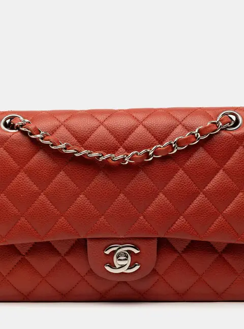Chanel Classic Medium Red Caviar Leather Flap Bag