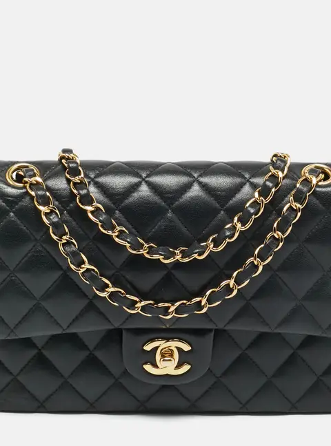 Chanel Classic Double Flap Medium Black Quilted Leather Bag