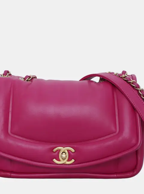 Chanel Puffy Small Pink Leather Flap Bag