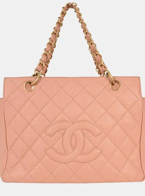 Chanel Chain Pink Calfskin Leather Tote Bag