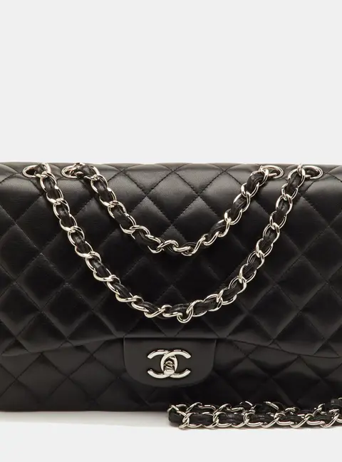 Chanel Classic Jumbo Black Quilted Leather Single Flap Bag