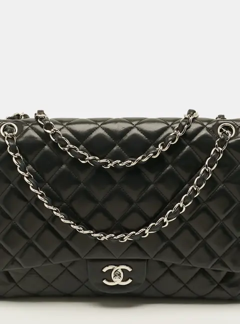 Chanel Classic Single Flap Maxi Black Quilted Leather Bag