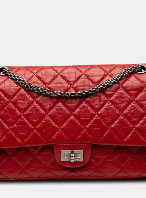 Chanel Reissue 2.55 226 Red Aged Calfskin Leather Double Flap Bag
