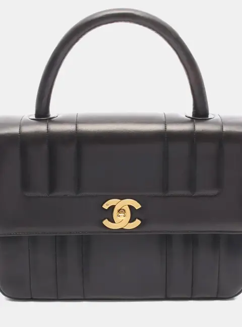 Chanel Mademoiselle Black Lambskin Leather Shoulder Bag