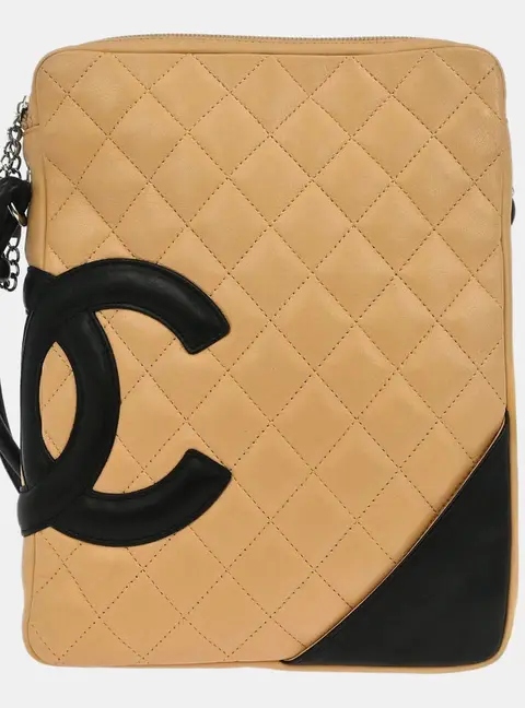 Chanel Beige/Black Calfskin Cambon Ligne Crossbody Bag