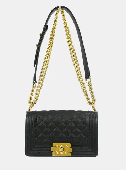 Boy Chanel Black Calfskin Small Chain Shoulder Bag