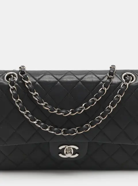 Chanel Classic Double Flap Medium Black Quilted Leather Shoulder Bag