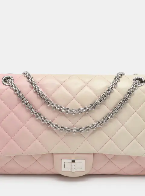 Chanel 2.55 Reissue 227 Degrade Pink/Cream Quilted Leather Flap Bag