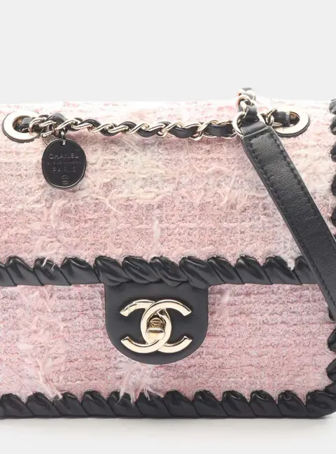 Chanel Black/Pink Mini CC Tweed My Own Frame Flap Bag