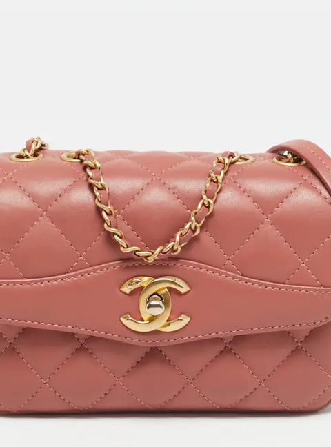 Chanel Daily Companion Coco Old Rose/Burgundy Quilted Leather Bag