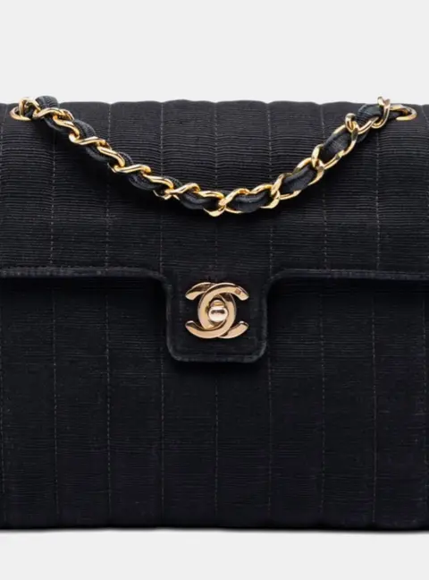 Chanel Single Flap Small Black Nylon Quilted Shoulder Bag