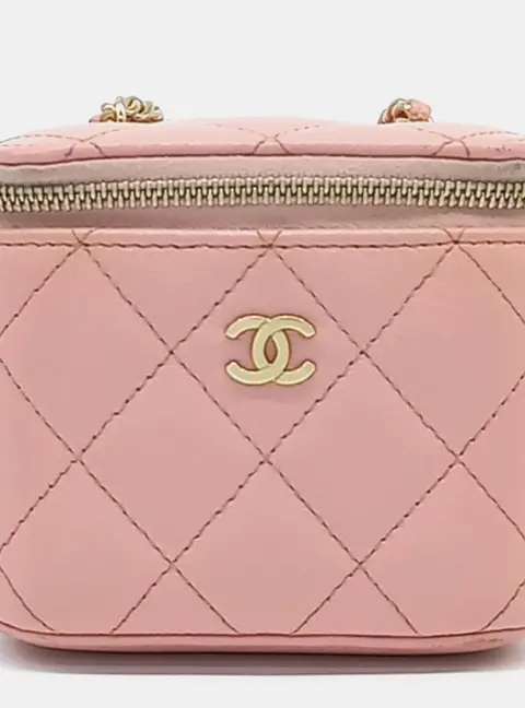 Chanel Mini Vanity Pink Caviar Leather Crossbody Bag