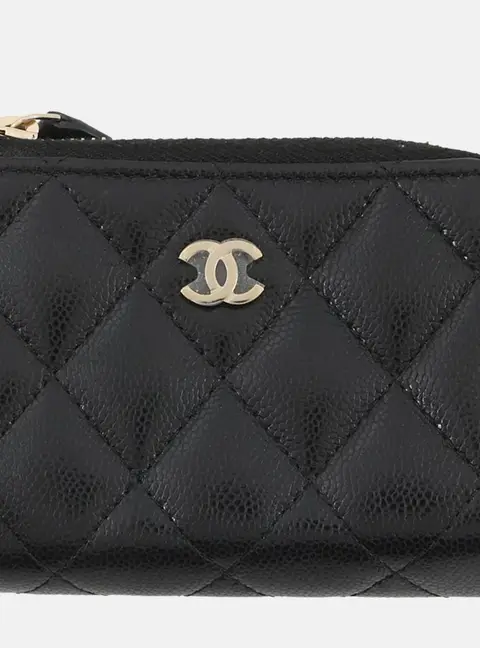 Chanel Classic Small Flap Wallet Black Caviar Leather Wallet Bag