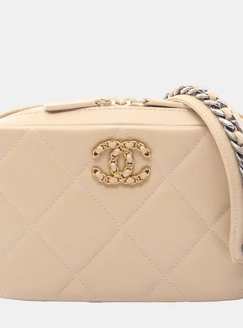 Chanel Beige Lambskin 19 Camera Bag