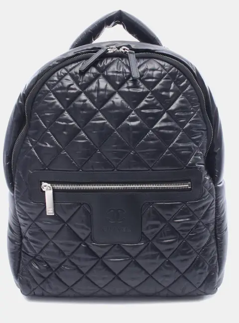 Chanel Coco Cocoon Small Black Quilted Nylon Backpack Bag