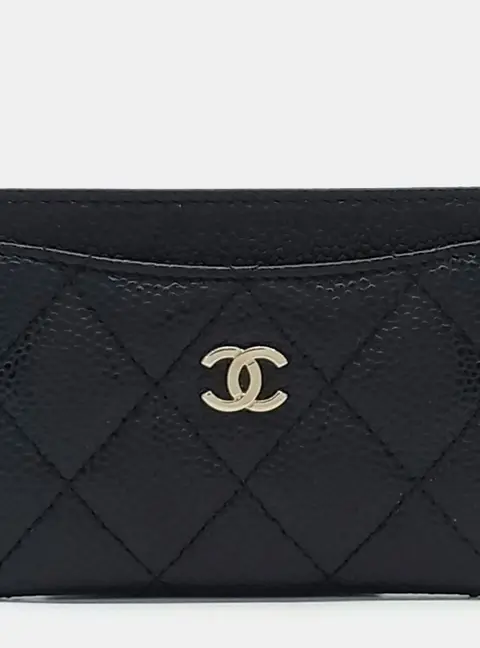 Chanel Card Holder Black Caviar Leather Card Holder Bag