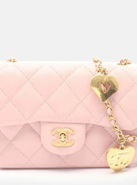 Chanel Matelasse Mini Pink Lambskin Leather Shoulder Bag