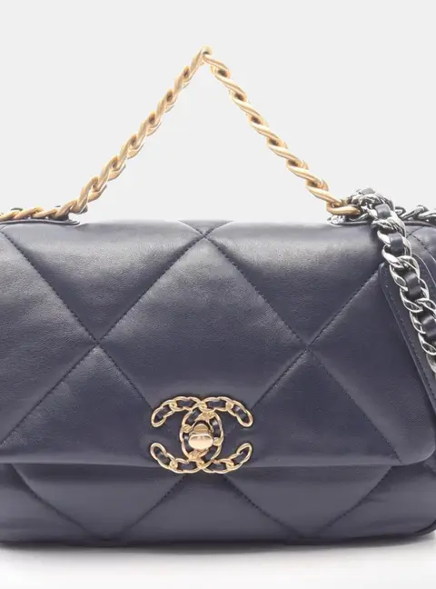 Chanel 19 Navy Lambskin Shoulder Bag