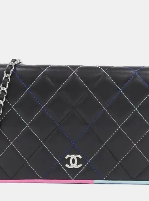 Chanel Wallet On Chain Multicolor Grained Calfskin Leather Shoulder Bag