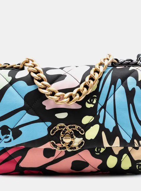 Chanel 19 Flap Medium Multicolor Canvas Shoulder Bag