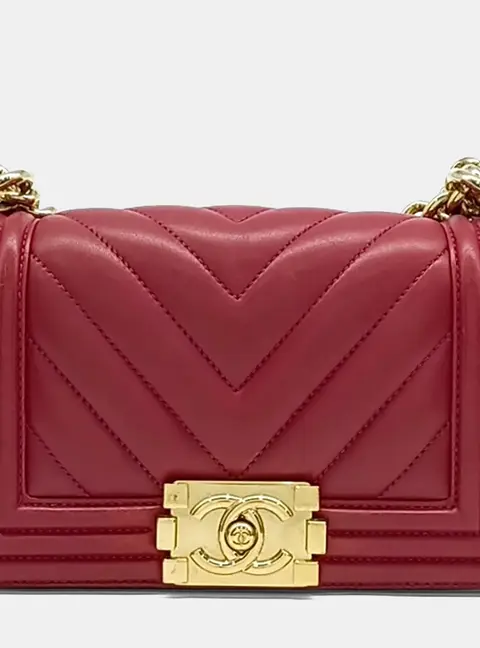 Chanel Boy Small Pink Lambskin Leather Crossbody Bag