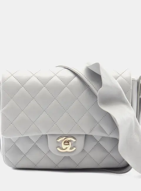 Chanel Bolero de Chanel Flap Bag Grey Quilted Calfskin Leather Shoulder Bag