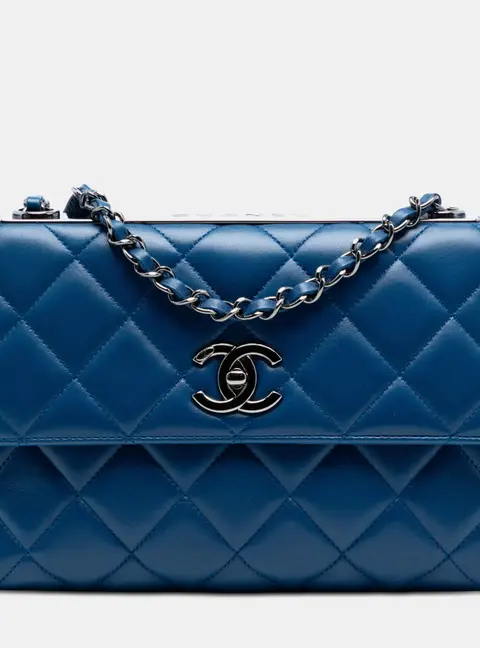 Chanel Trendy CC Medium Blue Lambskin Leather Shoulder Bag