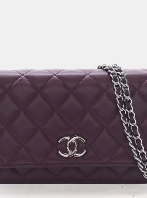 Chanel Wallet on Chain Small Purple Lambskin Leather Shoulder Bag