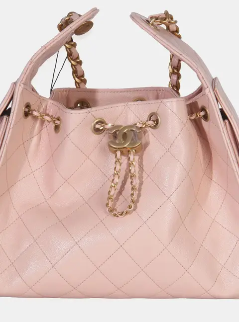 Chanel 25 Small Pink Caviar Leather Hobo Bag
