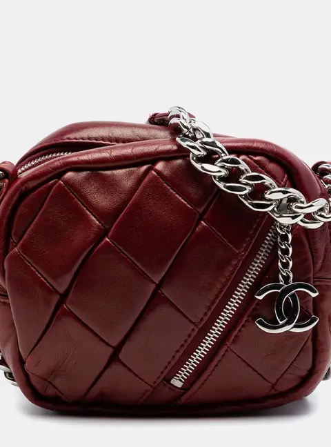 Chanel Red CC Quilted Lambskin Camera Bag