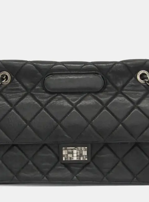 Chanel 2.55 Black Leather Shoulder Bag