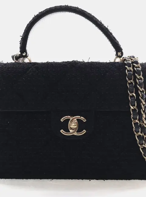 Chanel Tweed CC Top Handle Bag