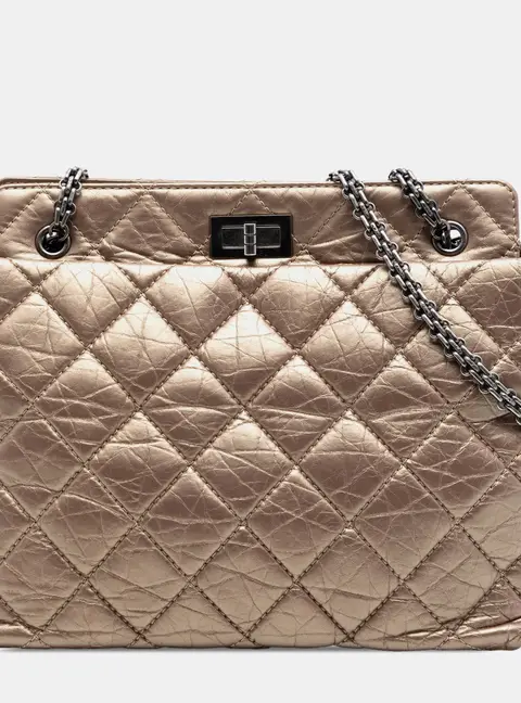 Chanel Reissue 2.55 Medium Brown Aged Calfskin Leather Tote Bag
