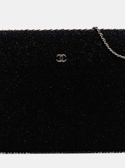Chanel Chain Around Crossbody Black Tweed Crossbody Bag