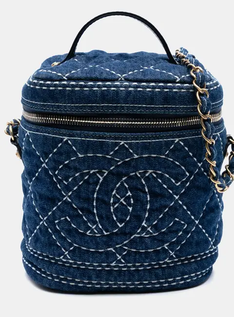 Chanel Trip Vanity Case Blue Denim Vanity Bag