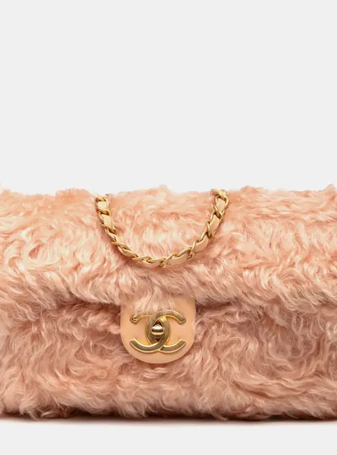 Chanel CC Fantasy Clutch Pink Sheepskin Leather Bag