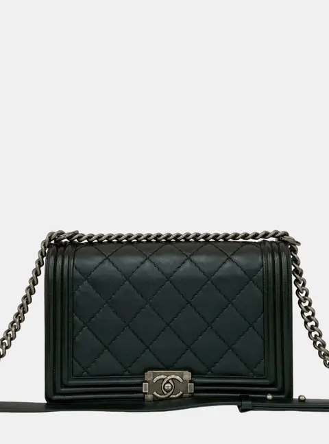 Chanel Boy Black Leather Shoulder Bag