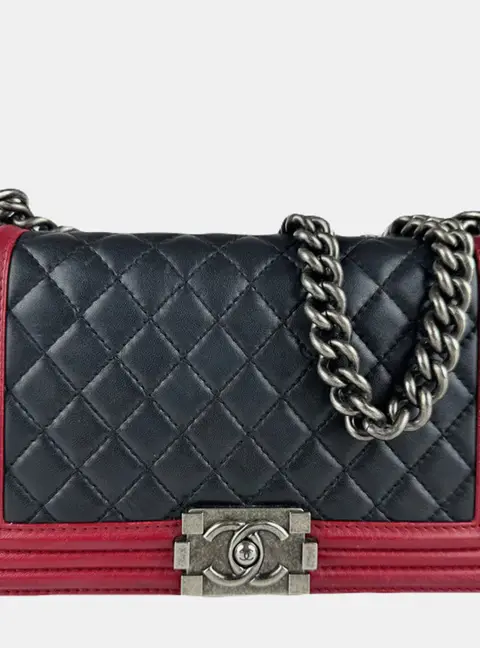 Chanel Boy Black/Red Leather Shoulder Bag