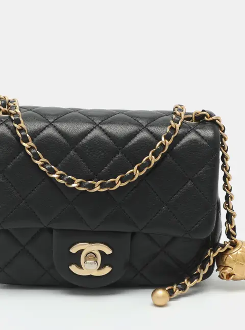 Chanel Square Classic Mini Black Quilted Leather Flap Bag