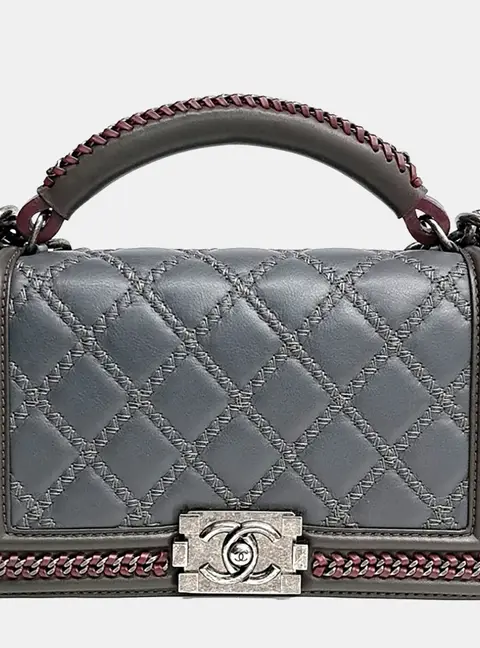 Chanel Boy Medium Multicolor Calfskin Leather Top Handle Bag