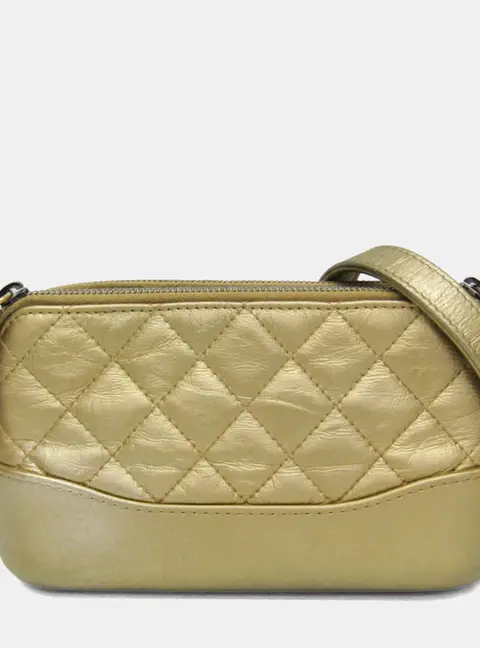 Chanel Gabriel Chain Shoulder Bag Leather Gold