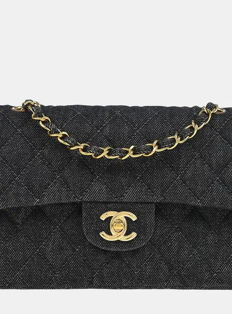 Chanel Indigo Denim Small Classic Double Flap Shoulder Bag