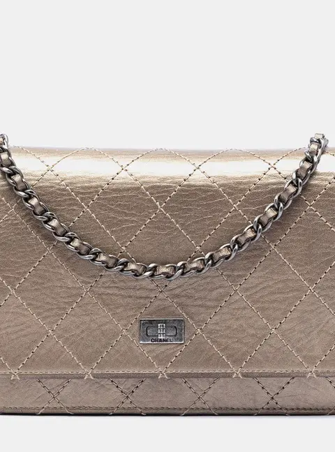 Chanel Reissue 2.55 Wallet On Chain Champagne Aged Calfskin Leather Wallet Bag