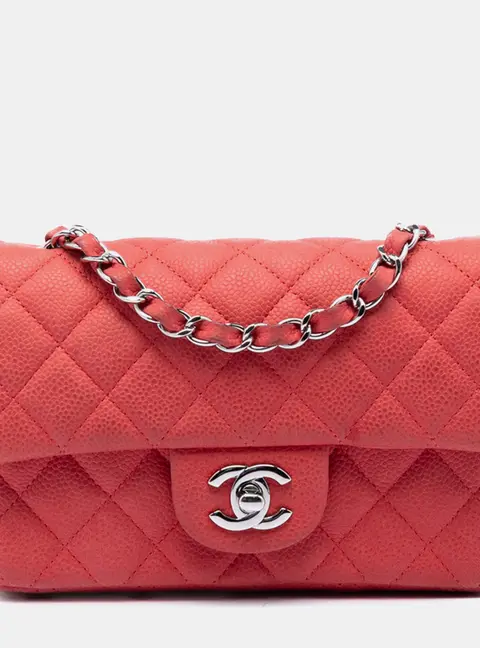 Chanel Classic Mini Rectangular Red Caviar Leather Flap Bag