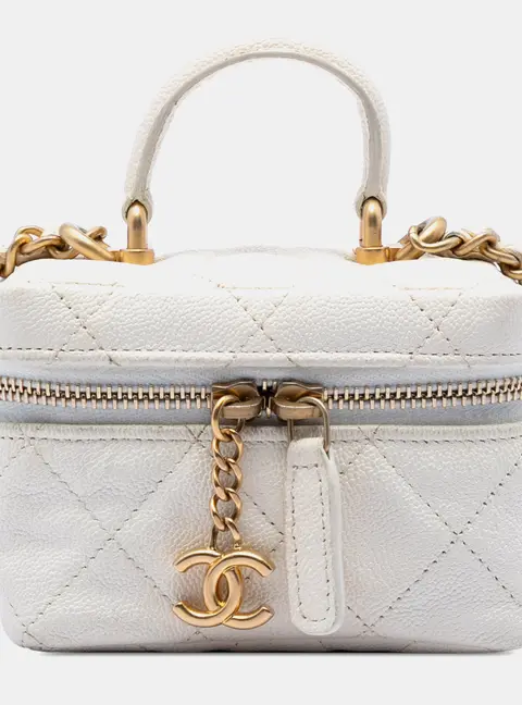 Chanel Classic Mini Black Caviar Leather Vanity Case Bag