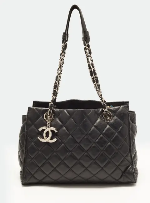 Chanel Soft and Chic Small Black Quilted Leather Tote