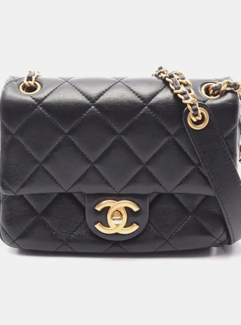 Chanel Funky Town Mini Black Lambskin Leather Shoulder Bag