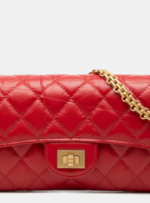 Chanel Reissue 2.55 Mini Red Quilted Aged Calfskin Leather Clutch Bag
