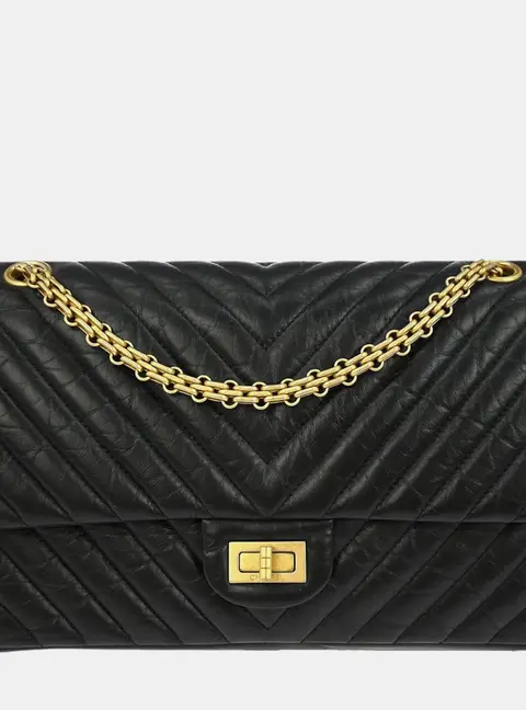 Chanel 2.55 Reissue 225 Chevron Aged Calfskin Leather Double Flap Bag